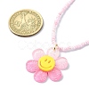 Acrylic Flower Pendant Necklace with Glass Beaded Chains NJEW-JN04593-5