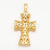 Brass Cross Pendants KK-O076-01-1