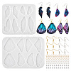 Pandahall 2Pcs 2 Style Wing Earring Pendant Silicone Molds DIY-TA0005-42-1