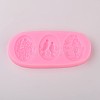 Flower and Brid Design DIY Food Grade Silicone Molds AJEW-L054-89-1