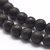Natural Lava Rock(Filled Color Glue) Beads Strands G-A163-04-4mm-3