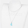 Natural & Synthetic Gemstone Pendant Necklaces NJEW-JN02161-4
