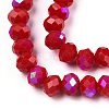 Electroplate Opaque Solid Color Glass Beads Strands EGLA-A034-P1mm-L21-2