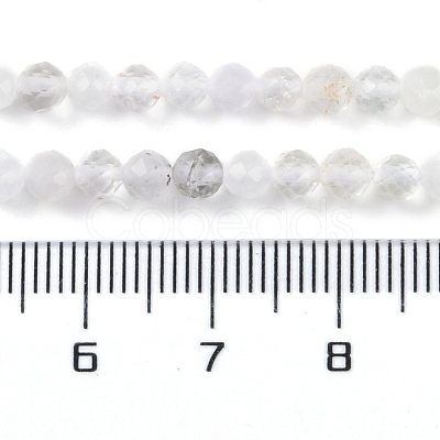 Faceted Round Natural Quartz Crystal Bead Strands G-L411-30-4mm-01-1