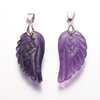 Natural Amethyst Pendants G-E339-02E-1