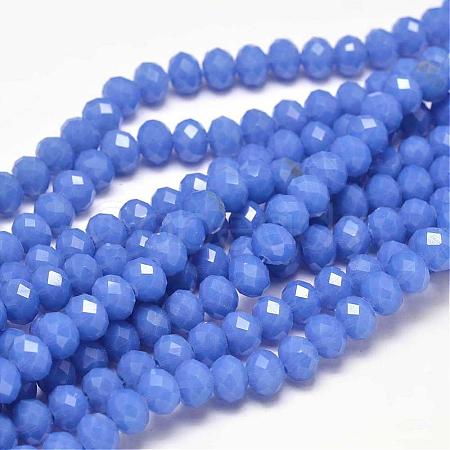 Faceted Rondelle Glass Beads Strands X-GLAA-I033-8mm-13-1