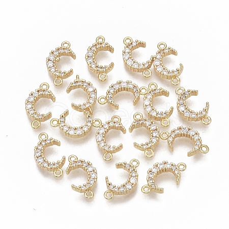 Brass Micro Pave Cubic Zirconia Links/Connectors KK-S354-118-NF-1