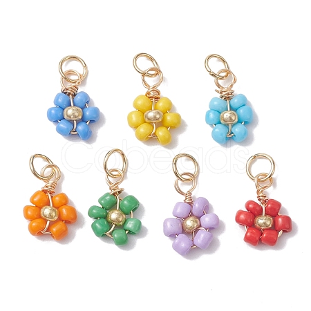 Opaque Glass Charms PALLOY-JF02560-01-1