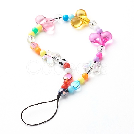 Opaque Acrylic Beads and Eco-Friendly Transparent Acrylic Beads Mobile Straps HJEW-JM00558-1