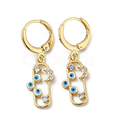 Real 18K Gold Plated Brass Dangle Leverback Earrings EJEW-A033-23G-04-1