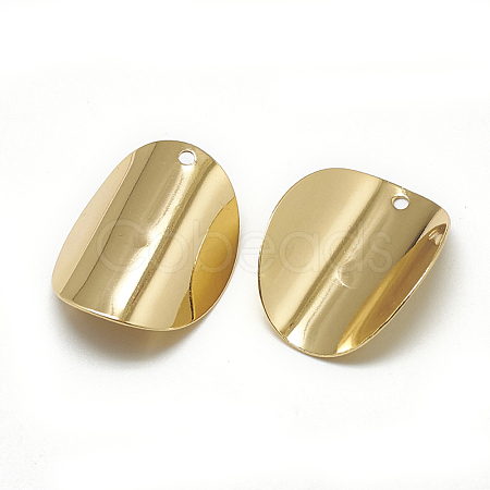 Brass Wavy Pendants KK-T032-126G-1