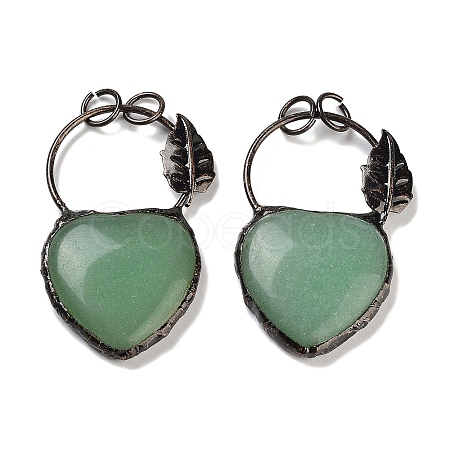 Natural Green Aventurine Heart Big Pendants G-A221-05D-1