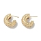 Spiral Rings Brass Stud Earrings for Women, Real 18K Gold Plated, 25x8mm