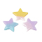 Resin Cabochons, with Glitter Powder, Imitation Jelly, Star, Mixed Color, 35x37x4mm