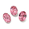 Glass Rhinestone Cabochons, Flat Back & Back Plated, Faceted, Oval, Rose, 8x6x4mm