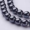 10MM Black AAA Grade Round Non-Magnetic Synthetic Hematite Beads Strands X-G-H1070-1-1