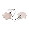 Natural Rose Quartz Star Dangle Earrings EJEW-I315-03P-11-2