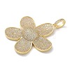 Rack Plating Brass Micro Pave Clear Cubic Zirconia Pendants KK-G515-47G-2