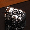 Steam Punk Style Titanium Steel Multi-Skull Finger Rings SKUL-PW0005-08E-4