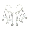 Brass Star & Glass Star Tassel Earrings EJEW-JE06002-1