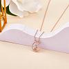 Chinese Zodiac Necklace Ox Necklace 925 Sterling Silver Rose Gold Cattle on the Moon Pendant Charm Necklace Zircon Moon and Star Necklace Cute Animal Jewelry Gifts for Women JN1090B-3