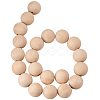 Round Unfinished Wood Beads WOOD-PH0004-30mm-LF-5