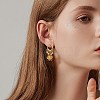 Sun Brass Dangle Huggie Hoop Earrings EJEW-SW00001-04-6