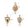 6Pcs Brass Micro Pave Clear Cubic Zirconia Charms KK-LS0001-41-3