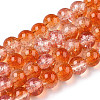 Transparent Crackle Baking Painted Glass Beads Strands DGLA-T003-01B-11-1