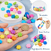48Pcs 12 Colors Flower Food Grade Eco-Friendly Silicone Beads SIL-TA0001-50-14