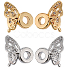 SUNNYCLUE 8Pairs 2 Colors Brass Micro Pave Cubic Zirconia Bead KK-SC0004-26-1