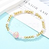 Brass Beaded Stretch Bracelets for Women BJEW-G736-03B-2