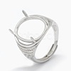925 Sterling Silver Rhinestone Claw Finger Ring Components STER-E061-43P-5