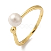 Round ABS Plastic Pearl Finger Rings RJEW-L123-002G-1