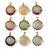 Brass Micro Pave Cubic Zirconia with Glass Pendents KK-Q815-08G-1