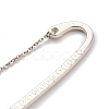 Metal Bookmark Gift with Polyester Tassel Big Pendant Decorations AJEW-JK00167-01-3