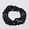 Natural Black Tourmaline Chip Bead Strands G-L444-08-2