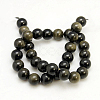 Natural Golden Sheen Obsidian Beads Strands X-G-C068-10mm-9-2