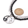 2Pcs 2 Style Alloy Enamel Yin Yang Metching Pendant Necklaces Set NJEW-JN04175-02-5