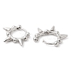Rack Plating Brass Spike Hoop Earrings for Women EJEW-D059-22P-2