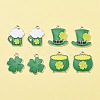 8Pcs 4 Style Saint Patrick's Day Theme Alloy Enamel Pendants ENAM-FS0001-72-7