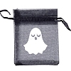 Halloween Organza Ghost Printed Gift Bags with Drawstring PW-WG768D7-01-1