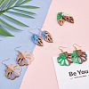 SUPERFINDINGS DIY 6 Pairs Leaf and Flower Wood Earring Makings DIY-FH0002-02-6