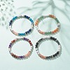 Natural & Synthetic Mixed Gemstone Round Beaded Stretch Bracelet for Women  BJEW-JB08336-2
