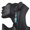 Synthetic Turquoise Dangle Earrings EJEW-JE05849-01-3