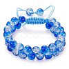 Sparkling Round Glass Braided Bead Bracelet BJEW-SW00082-20-1