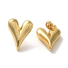 Rack Plating Brass Heart Stud Earrings EJEW-L224-65G-1