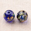 Flower Picture Printed Glass Round Beads GLAA-J087-12mm-A07-2