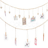 GOMAKERER 2Pcs 2 Styles Wall Hanging Photo Display with Wooden Beads Garland WOOD-GO0001-02-1