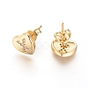 Brass Micro Pave Cubic Zirconia Stud Earrings EJEW-I234-01G-X-2